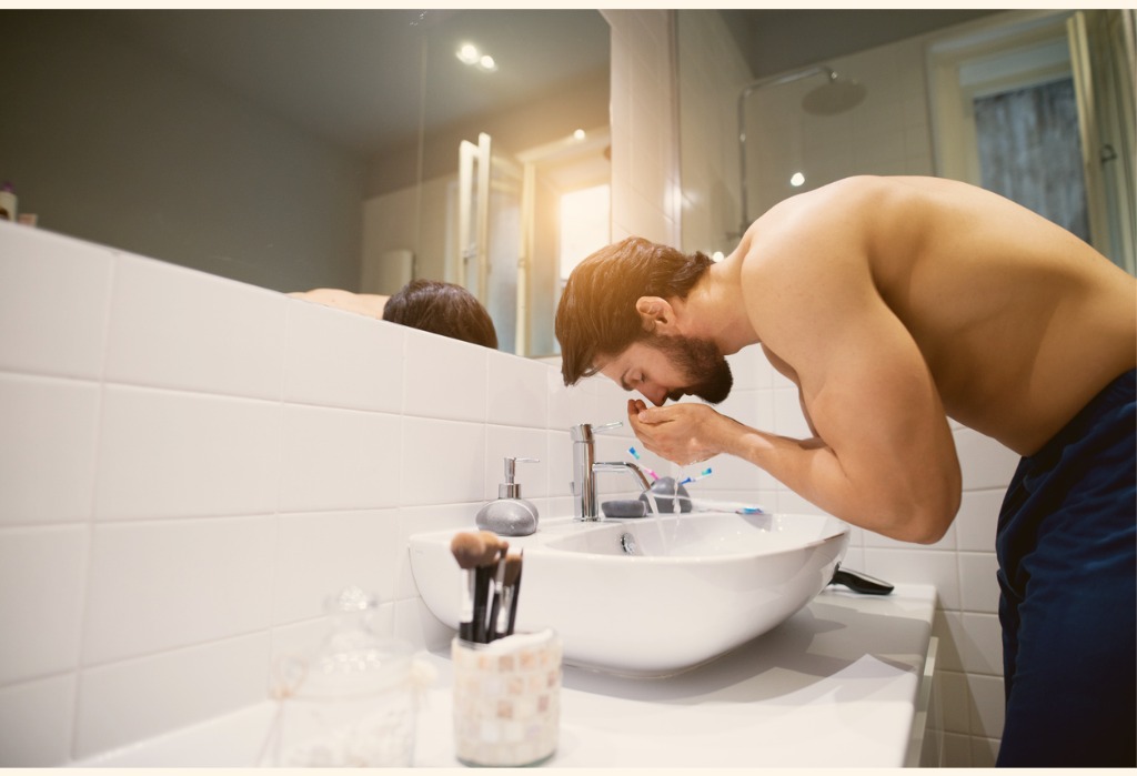handsome guy in the mirror, picking the right lube